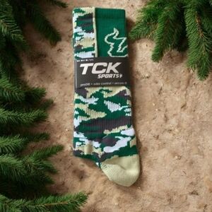 TCK sports Crew Sock NWT South Florida Bulls green camouflage XL pro dri
